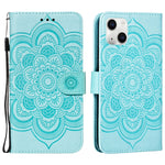 Custodia per cellulare in pelle con motivo a rilievo mandala in rilievo, For iPhone 15 Plus, For iPhone 15