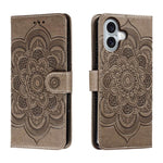 Custodia per cellulare in pelle con motivo a rilievo mandala in rilievo, For iPhone 16, For iPhone 15 Pro Max, For iPhone 15 Pro