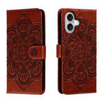 Custodia per cellulare in pelle con motivo a rilievo mandala in rilievo, For iPhone 16, For iPhone 15 Pro Max, For iPhone 15 Pro
