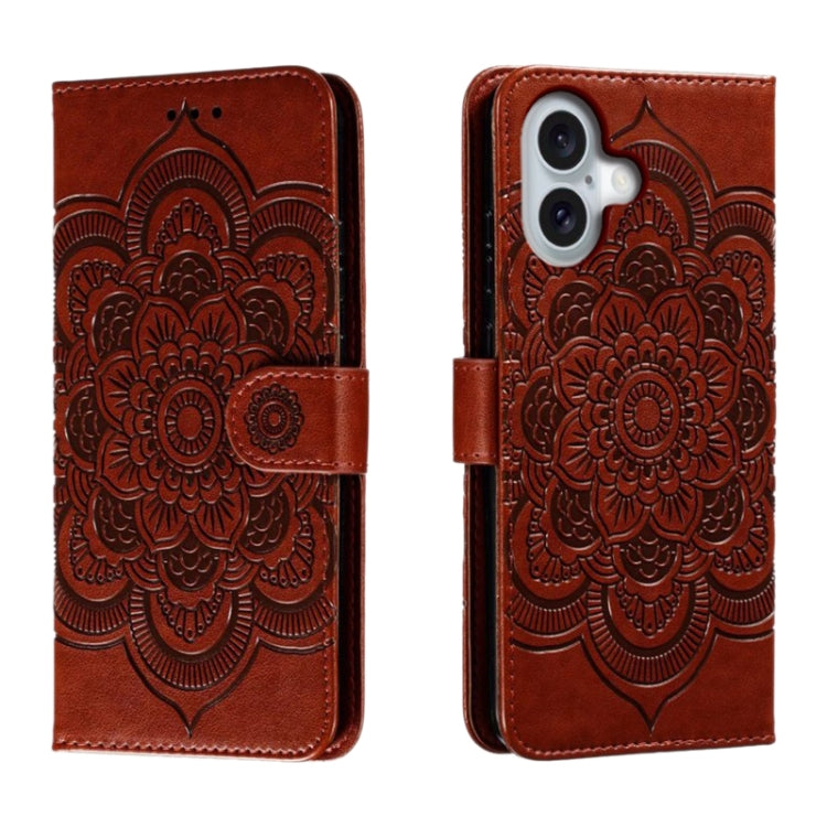 Custodia per cellulare in pelle con motivo a rilievo mandala in rilievo, For iPhone 16, For iPhone 15 Pro Max, For iPhone 15 Pro