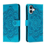 Custodia in pelle con motivo mandala per iPhone 16 Pro Max