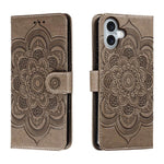 Custodia in pelle con motivo mandala per iPhone 16 Pro Max