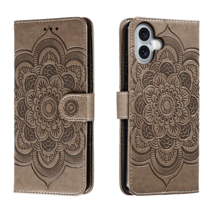 Custodia in pelle con motivo mandala per iPhone 16 Pro Max