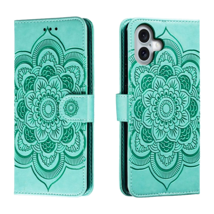 Custodia in pelle con motivo mandala per iPhone 16 Pro Max