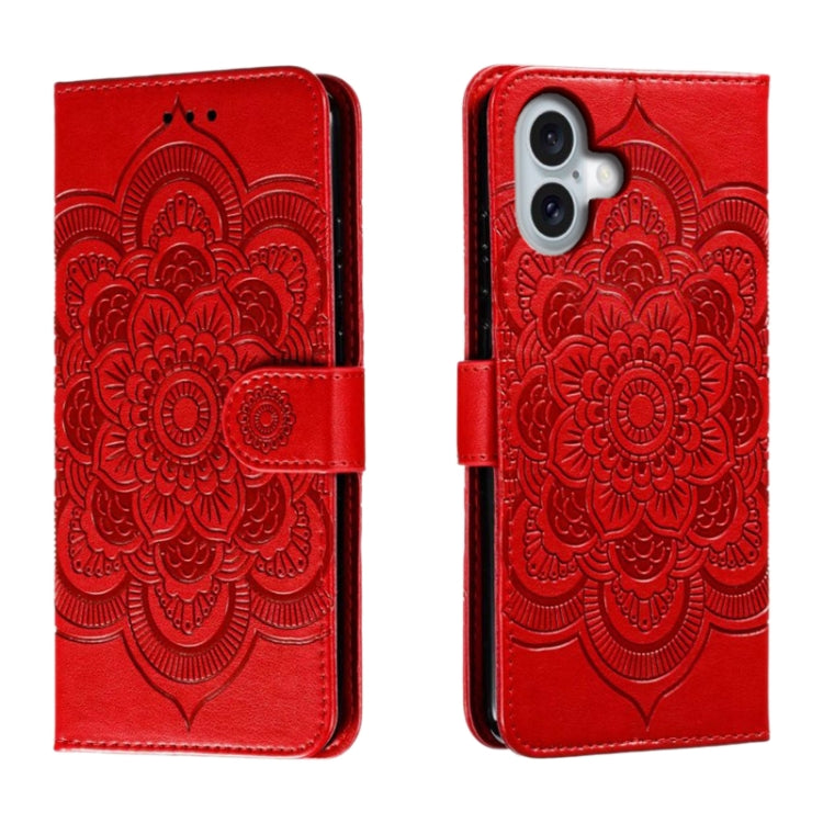 Custodia in pelle con motivo mandala per iPhone 16 Pro Max