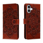 Custodia in pelle con motivo mandala per iPhone 16 Pro Max