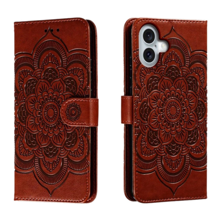Custodia in pelle con motivo mandala per iPhone 16 Pro Max