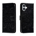 Custodia in pelle con motivo mandala per iPhone 16 Pro Max