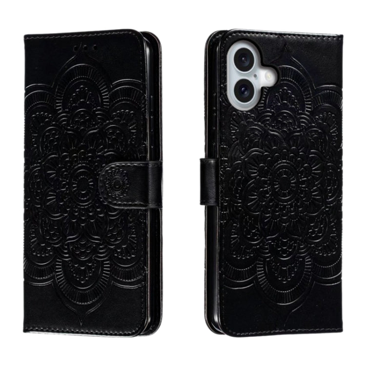 Custodia in pelle con motivo mandala per iPhone 16 Pro Max