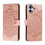 Custodia in pelle con motivo mandala per iPhone 16 Pro Max