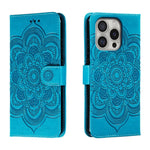 Custodia in pelle con motivo mandala per iPhone 16 Pro Max