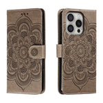 Custodia in pelle con motivo mandala per iPhone 16 Pro Max