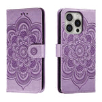 Custodia in pelle con motivo mandala per iPhone 16 Pro Max