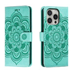 Custodia in pelle con motivo mandala per iPhone 16 Pro Max