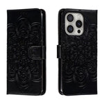 Custodia in pelle con motivo mandala per iPhone 16 Pro Max