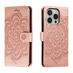 Custodia in pelle con motivo mandala per iPhone 16 Pro Max