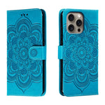 Custodia in pelle con motivo mandala per iPhone 16 Pro Max