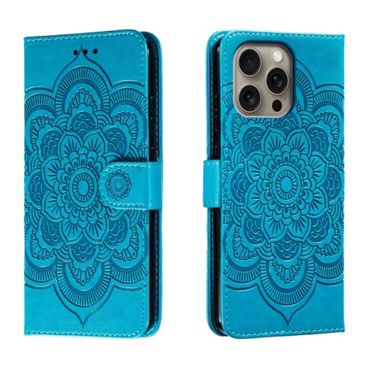 Custodia in pelle con motivo mandala per iPhone 16 Pro Max