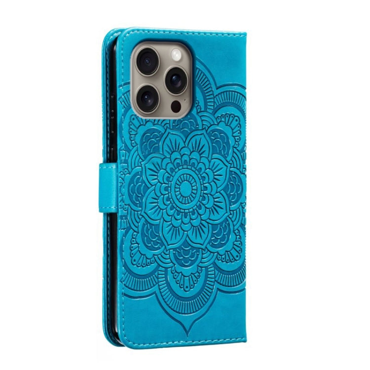 Custodia in pelle con motivo mandala per iPhone 16 Pro Max