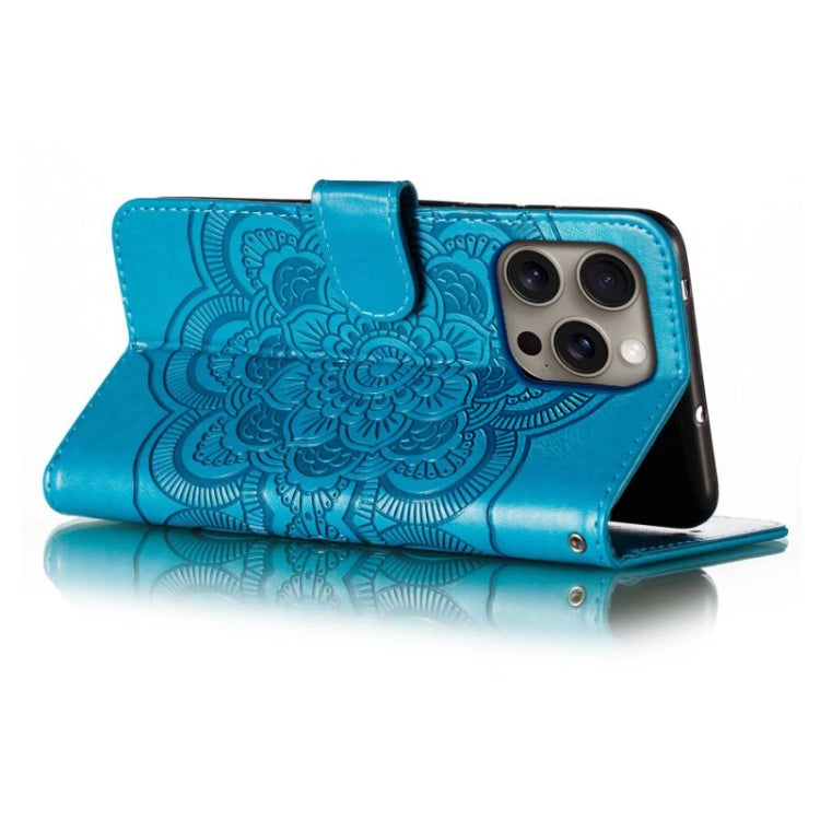 Custodia in pelle con motivo mandala per iPhone 16 Pro Max
