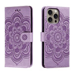 Custodia in pelle con motivo mandala per iPhone 16 Pro Max