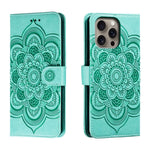 Custodia in pelle con motivo mandala per iPhone 16 Pro Max