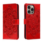 Custodia in pelle con motivo mandala per iPhone 16 Pro Max