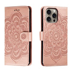 Custodia in pelle con motivo mandala per iPhone 16 Pro Max
