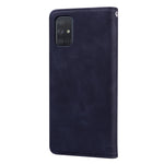 Custodia in pelle PU con vibrazione orizzontale magnetica aziendale smerigliata con supporto, slot per schede e cordino, For Samsung Galaxy A71