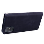 Custodia in pelle PU con vibrazione orizzontale magnetica aziendale smerigliata con supporto, slot per schede e cordino, For Samsung Galaxy A71