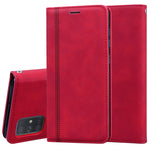 Custodia in pelle PU con vibrazione orizzontale magnetica aziendale smerigliata con supporto, slot per schede e cordino, For Samsung Galaxy A71