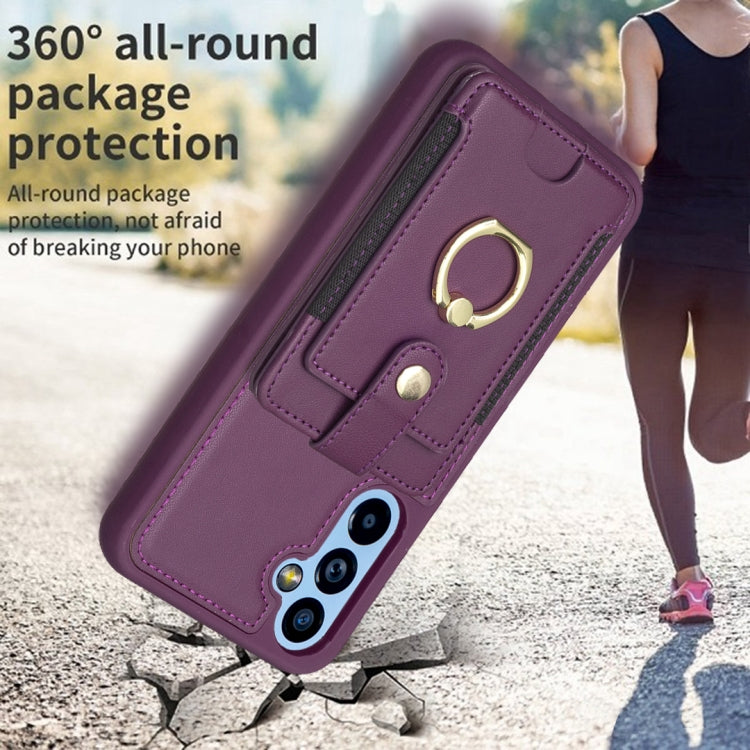 Custodia portafoglio Samsung Galaxy A14 A34 A54 con anello