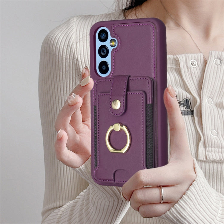 Custodia portafoglio Samsung Galaxy A14 A34 A54 con anello