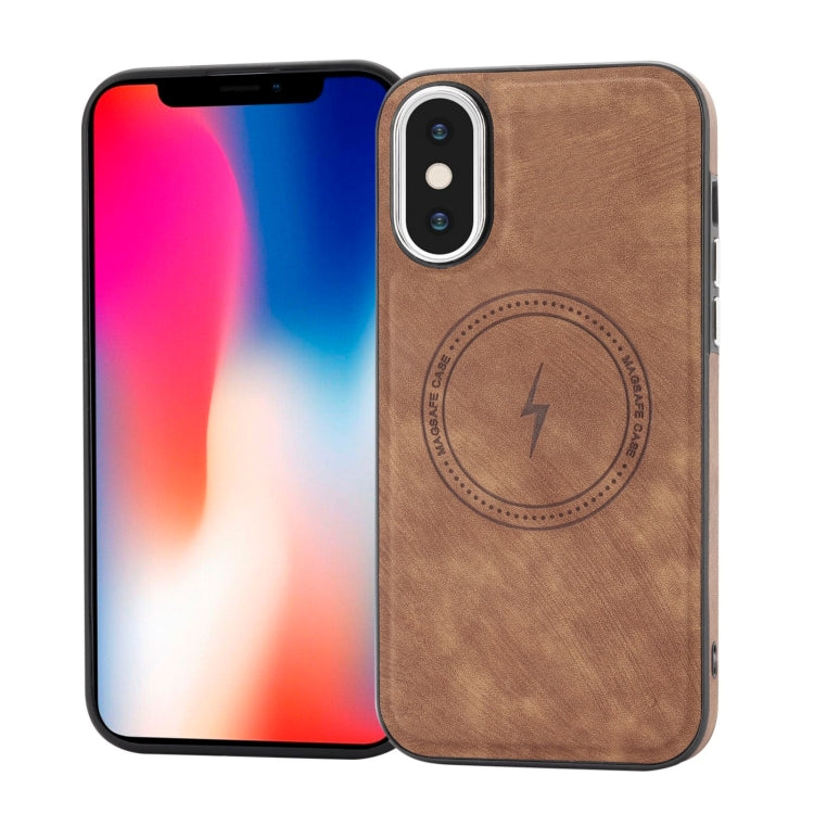 Custodia in pelle laterale con MagSafe per iPhone XS Max