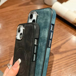 Custodia per telefono Magsafe in pelle laterale, For iPhone 15 Pro Max, For iPhone 15 Pro, For iPhone 15 Plus, For iPhone 15