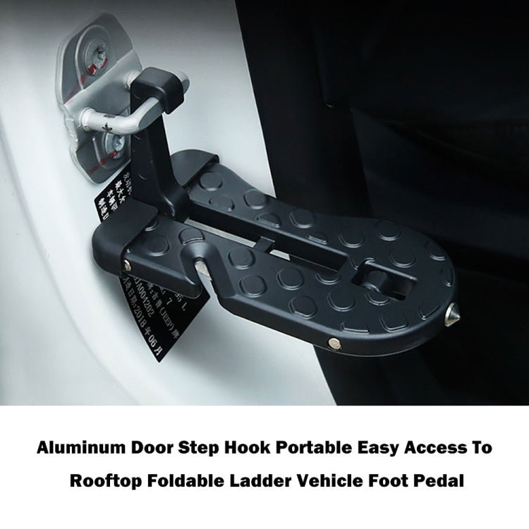 BF013-BK Mini pedale per scaletta pieghevole in alluminio con gancio per gradino per porta automobilistica per camion Jeep SUV WP, BF013-BK