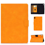 Custodia in pelle a conchiglia orizzontale in pelle bovina con supporto e slot per schede e funzione Sleep / Wake-up, For Huawei MatePad T8, For Lenovo M10 Plus TB-X606F
