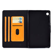 Custodia in pelle a conchiglia orizzontale in pelle bovina con supporto e slot per schede e funzione Sleep / Wake-up, For Huawei MatePad T8, For Lenovo M10 Plus TB-X606F