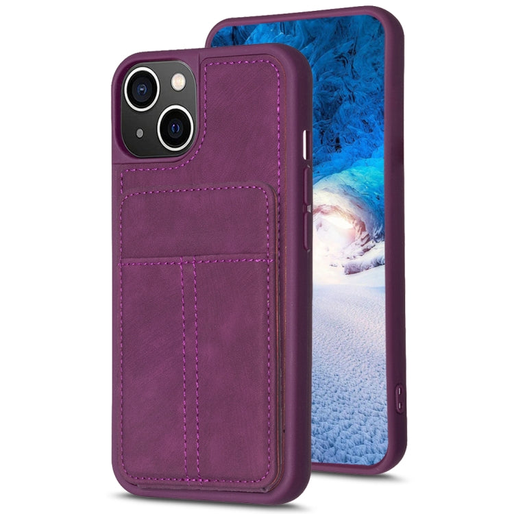 BF28 Custodia per telefono con sacchetto per carte satinato con supporto, For iPhone 14 Plus, For iPhone 14 / 13, For iPhone 14 Pro, For iPhone 14 Pro Max, For iPhone SE 2022 / 2020 / 8 / 7 / 6