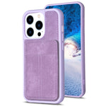 BF28 Custodia per telefono con sacchetto per carte satinato con supporto, For iPhone 14 Plus, For iPhone 14 / 13, For iPhone 14 Pro, For iPhone 14 Pro Max, For iPhone SE 2022 / 2020 / 8 / 7 / 6