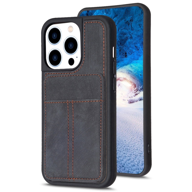 BF28 Custodia per telefono con sacchetto per carte satinato con supporto, For iPhone 14 Plus, For iPhone 14 / 13, For iPhone 14 Pro, For iPhone 14 Pro Max, For iPhone SE 2022 / 2020 / 8 / 7 / 6