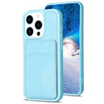 BF28 Custodia per telefono con sacchetto per carte satinato con supporto, For iPhone 14 Plus, For iPhone 14 / 13, For iPhone 14 Pro, For iPhone 14 Pro Max, For iPhone SE 2022 / 2020 / 8 / 7 / 6