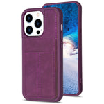 BF28 Custodia per telefono con sacchetto per carte satinato con supporto, For iPhone 14 Plus, For iPhone 14 / 13, For iPhone 14 Pro, For iPhone 14 Pro Max, For iPhone SE 2022 / 2020 / 8 / 7 / 6