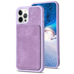 BF28 Custodia per telefono con sacchetto per carte satinato con supporto, For iPhone 14 Plus, For iPhone 14 / 13, For iPhone 14 Pro, For iPhone 14 Pro Max, For iPhone SE 2022 / 2020 / 8 / 7 / 6