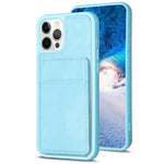 BF28 Custodia per telefono con sacchetto per carte satinato con supporto, For iPhone 14 Plus, For iPhone 14 / 13, For iPhone 14 Pro, For iPhone 14 Pro Max, For iPhone SE 2022 / 2020 / 8 / 7 / 6