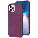BF28 Custodia per telefono con sacchetto per carte satinato con supporto, For iPhone 14 Plus, For iPhone 14 / 13, For iPhone 14 Pro, For iPhone 14 Pro Max, For iPhone SE 2022 / 2020 / 8 / 7 / 6