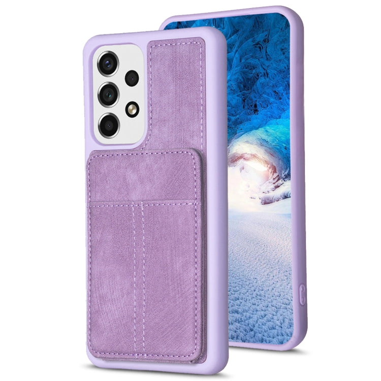 BF28 Custodia per telefono con sacchetto per carte satinato con supporto, For Samsung Galaxy A52, For Samsung Galaxy S21 5G, For Samsung Galaxy S21+ 5G, For Samsung Galaxy S21 Ultra 5G