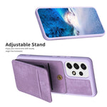 BF28 Custodia per telefono con sacchetto per carte satinato con supporto, For Samsung Galaxy A52, For Samsung Galaxy S21 5G, For Samsung Galaxy S21+ 5G, For Samsung Galaxy S21 Ultra 5G