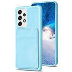 BF28 Custodia per telefono con sacchetto per carte satinato con supporto, For Samsung Galaxy A52, For Samsung Galaxy S21 5G, For Samsung Galaxy S21+ 5G, For Samsung Galaxy S21 Ultra 5G