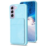 BF28 Custodia per telefono con sacchetto per carte satinato con supporto, For Samsung Galaxy A52, For Samsung Galaxy S21 5G, For Samsung Galaxy S21+ 5G, For Samsung Galaxy S21 Ultra 5G
